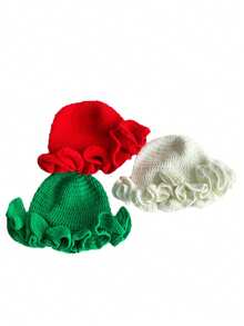 1 chiếc mũ len xếp ly màu trơn unisex, kiểu dáng Bohemian giản dị, dễ thương, thanh lịch, khoét lỗ, kiểu mũ ngư dân, quà tặng cặp đôi mùa thu/đông cho Ngày Valentine, Giáng sinh. - Nhiều màu - Xem 11