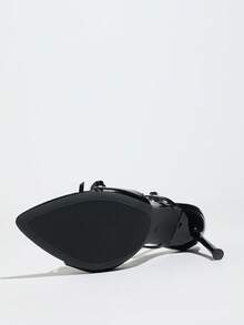 Women's Elegant High-End Bowknot Mule Sandals With Delicate Straps, Mysterious And Graceful Glossy Black Sexy Romantic High Heels, Fashion Versatile Pointed Toe Comfortable Stilettos For Night Party, Wedding, Commute, Outdoor, Dating, Valentine's Day, Mother's Day, Women's Day, New Year Gift