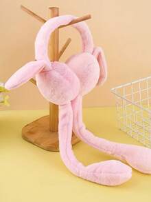 1pc Kids Solid Color Cute Rabbit Ear Moving Earmuffs, Warm Ear Protection Funny Creative Earmuffs For Autumn/Winter, Suitable For Girls Daily Wear, Outdoor, Back To School, Friends New Year Gift