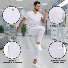 Uniformes Quirurgicos Filipina Hombre Pijama Quirurgica - Blanco - Ver 5