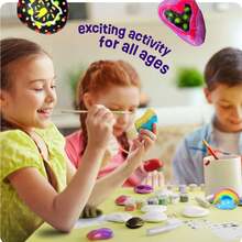 Kids Rock Painting Kit - Glow In The Dark - Christmas Gifts Arts & Crafts For Boys And Girls Ages 6-12 - Craft Activities Kits - Creative Art Toys For 6, 7, 8, 9, 10, 11 & 12 Year Old Kid - 藍色 - 查看 5