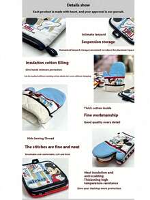 2pcs Disney Insulated Set, Includes Insulated Gloves, Insulated Mat And Baking Set, Gift Set, Suitable For Kitchen Use, Can Be Used As Mother's Day Or Birthday Gift - Multicolor - View 7