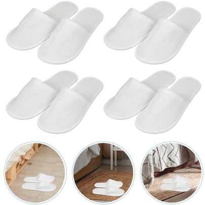 BUCICE Zapatillas desechables (para uso de invitados) - Zapatillas de spa y hotel empaquetadas individualmente - Zapatos antideslizantes - Zapatillas desechables portátiles