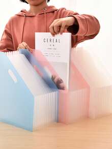 13 Pockets Accordion Folder A4 Expandable Multi-Layer File Organizer, Student Test Paper Document Storage - Multicolor - View 9