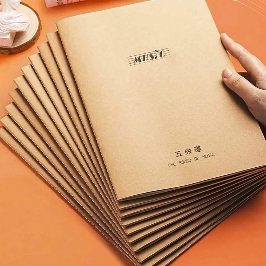 1本乐谱笔记本 - 宽行距钢琴乐谱，40页/20张，标准五线谱，大方格和超宽音符 - 黄色封面乐谱本，适合初学者、学生、音乐家，钢琴主题礼物，钢琴配件，课堂笔记本，易于书写，适用于乐器配件、乐队、音乐教育、课堂用品、音乐家礼物、钢琴礼物、音乐配件。