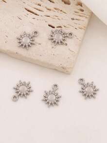 5pcs Stainless Steel Star Sun Pendant, Suitable For DIY Jewelry Making, Handmade Accessories, Earrings, Necklaces, Bracelets And Other Sun Decorations - 5 Pendants - View 5