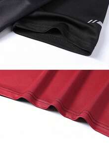 Men's Plus-Size T-Shirt, Gradient Color Round-Neck Design, Plus Size Casual Short-Sleeved Pullover, Summer Sports Running Workout Top - Multicolor - View 5