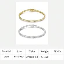 MDFUN 18K白金镀层3.5毫米立方氧化锆经典网球手链（女士） - 3.5mm - 查看 25