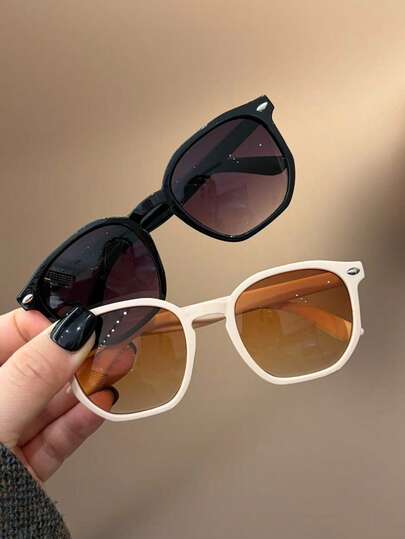 2副儿童可爱铆钉装饰时尚眼镜，男女童皆宜，适合派对、户外旅行、海滩度假、时尚造型、摄影道具、节日、嘉年华、生日和圣诞节礼物