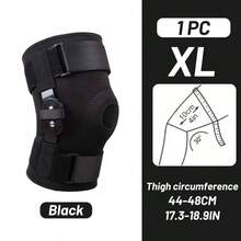 1 Stück Knieorthese aus Stahl mit doppelten Riemen, schwarz, Größe S/M/L/XL/XXL, Kniegelenk Schutzhülle, abnehmbares Knie-Accessoire für Fitnessstudio, Kniebandage, Fitnessstudio Knieschoner - Schwarz - Übersicht 12
