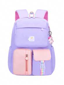 Elementary School Girl Backpack, Children's Lightweight Backpack With Ergonomic Design, Cute & Fresh Minimalist Multipurpose Student Backpack With Detachable Pouch School Bag Bookbag