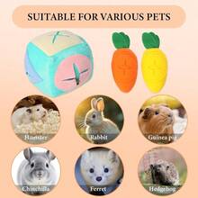 Large Rabbit Foraging Toy With Bell, Washable Puzzle Feed Game Rabbit Toy For Bunnies Boredom, Snuffle Ball Treat Dispenser Exercise Bunny Enrichment Toys, Bunny Toys For Indoor Bunnies(Blue) - mặc định - Xem 6