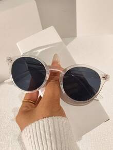 1/3/5pcs Unisex Casual Ombre Retro Round Eyeglasses Set, Versatile For Outfits, Street Style, Travel, Beach - Multicolor - View 8