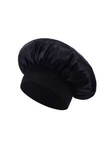 Black Satin Lace Bow Elastic Lightweight Shower Cap For Women & Girls - Multicolor - View 13