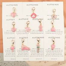 11pcs Valentine's Day Keychain Set With Pocket Hug Card, Pink Theme, Fashion Gift, Interesting Pendant, Valentine's Day Gift For Lover, Party Favor Keychain - Pink - View 12