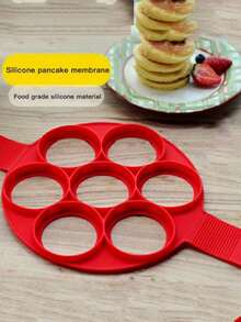 1个硅胶不粘4杯迷你煎饼/煎蛋器 - 红色，便携式炉灶烹饪工具，轻松烘焙和煎炸，家用和户外厨房用具 - 彩色 - 查看 8
