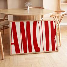 1幅复古风格海报，印有“放松、爱、快乐时光”等艺术文字，适用于卧室、客厅、书房、厨房、餐厅、浴室、墙面装饰、家居装饰，也可作为无框帆布画使用。 - 彩色 - 查看 5