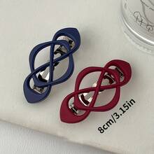 Fashion Hollow Metal Hair Clip With Princess Ponytail Spring Hairpin, Suitable Back Of - Dark Blue - View 5