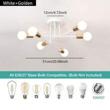 6-Light E27 Branch Pendant Light, Modern Luxury For Living Room, Bedroom, Dining Room, Bar, Kitchen, Dressing Room