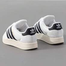 Adidas 阿迪达斯风格女式厚底运动鞋，厚底户外休闲硫化鞋，百搭春秋季运动鞋 - 黑與白 - 查看 4