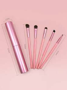 6件套化妆刷套装 - 包括大号可伸缩刷、散粉刷、腮红刷、眼部刷、鼻影刷、眼影刷、细节刷、眉刷、唇刷、遮瑕刷，化妆工具，便携式化妆刷套装，带保护套，赠品，专业化妆刷，全套化妆工具 - 彩色 - 查看 7