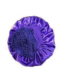 2-In-1 Wide Brim Sleep Cap & Hair Bonnet, Mesh Trim Satin Sleep Hat, Crochet Hair Wrap Cap - Aa - View 10