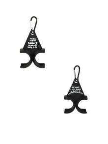 1pc 3D Printed Funny Golf Ball Holder, Black Golf Accessories, Sports Gift For Golfer