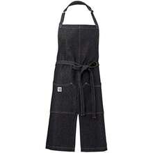 Mercer Culinary Metro Edge Talon Delantal para servidor, mezclilla índigo con costuras constantes(Zephyr Denim Negro Bib) - Multicolor - Ver 8