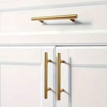 4pcs Gold Cabinet Handles Stainless Steel Kitchen Drawer Pulls Door Knobs For Bathroom Bedroom Furniture - Gold - View 1