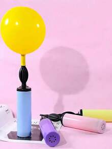 1/2/3pcs Balloon Pump Handheld Set, Balloon Pump - Dual-Action Manual Double-Stroke - For Parties, Weddings, Birthday Parties, Special Events, Wedding Supplies/Balloon Convenient Effort-Saving Inflation Tool/Inflation Bucket/Inflator/Hand-Push Inflator, Suitable For Christmas, Halloween, New Year And Holiday Essentials - Multicolor - View 6