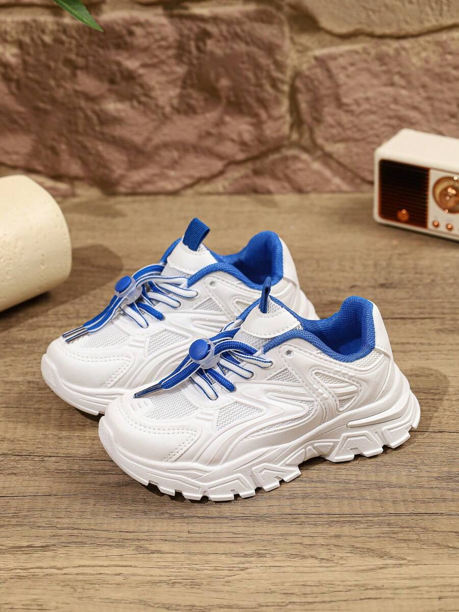 Stylish White Sneakers For Kids And Adults. Can Be Worn In All Seasons. Suitable For School Events, Performances, And Running Activities. - Blue - View 1
