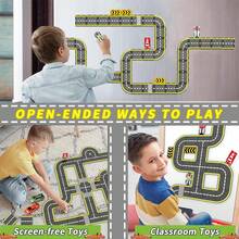 27/40/52 Pcs Magnetic Building Tiles Road Set, Yellow Traffic System, Children's Road Building Educational Toy, Suitable For 3+ Years Old, Great Birthday Gift - Multicolor - View 7