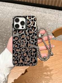 Shiny Gold Leopard Print Shock-Proof Phone Case With Matching Phone Lanyard, Compatible With Apple 16/17/14 Pro Max, 13, 15, 12/12 Pro, 11, 13 Pro Max, Stylish New Design For Women And Men