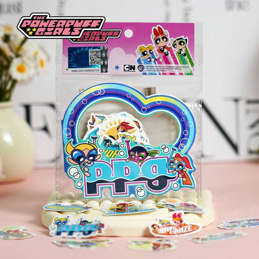 THE POWERPUFF GIRLS 20Pcs Classic Blossom Bubbles Buttercup Stickers, 10 Designs Vinyl Decals For Laptops Binders Water Bottles Backpacks Lunch Boxes Journals, Back To School Reward & Classroom Prize - Baby Blue - View 1