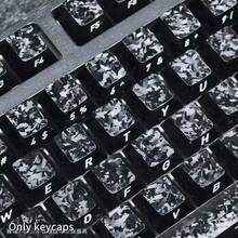 119 Keys Carbon Fiber Texture Keycaps, PC Molded Side-Printed Non-Slip Personalized Keycaps, Highly Attractive - Black - View 7