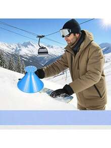 1个汽车挡风玻璃雨刮器、刮冰器、多功能雪铲，魔术锥形轻便塑料雪铲，圣诞礼物，可伸缩汽车雪铲，挡风玻璃刮冰器，汽车除雪工具，刮冰器和雪刷，汽车雪地配件，冬季汽车护理，易握手柄，符合人体工程学的铲子，高品质铲子，耐候材料，可伸缩雨刮器，车辆维护，雪地驾驶员 - 彩色 - 查看 7