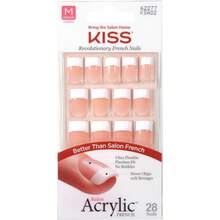 Uñas Postizas Acrílicas Punta Francés Cuadrada Corta KISS PEGAMENTO ROSA Y LIMA INCLUIDO Uñas flexibles y ajustables obtén tu mani en solo minutos - Fiebre del azúcar - Ver 1