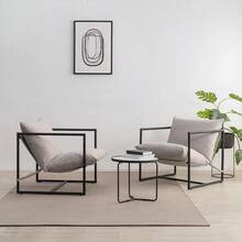 Zinus Aidan Silla de Estructura Metálica con Cojines de Espuma Color Avena y de Fácil Armado Garantía de 1 año - Avena - Ver 10