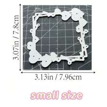 1pc Heart-Shaped Carbon Steel Cutting Die - DIY Scrapbooking & Embossing Stencil, Greeting Card Making Tool, Paper Craft Cutting Kit, Gift Card Template - Perfect For Valentine's Day - Silver - View 7
