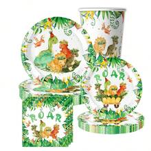 50 Stücke Dinosaurier-Themen Party-Zubehör Set, Sommer-Themen Geburtstags-Dekorations-Set (Keine Stromversorgung erforderlich), geeignet für Feierlichkeiten, Geburtstagsfeiern, Nachmittagstee-Partys, Büropartys Zuhause, Wohndekoration, Schlafzimmerdekoration, Lagerraum-Dekoration und Blumendekoration. Exquisit verarbeitet und stilsicher gestaltet. - Verschiedenfarbig - Übersicht 6