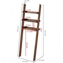 Ladder ShelvesMyGift - Estante Inclinado de 3 Niveles para baño está diseñado para colocarse sobre el Inodoro; Hecho de Madera en Color marrón Oscuro - Marrn - Ver 3