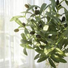 1PC/2PCS Retro And Light Luxury Style Simulation Olive Cuttings With Black Olive Bionic Branches And Leaves Decorate The Living Room And Study With A Natural Texture, Desktop, Home Soft Furnishings, Long-Lasting Decorative Arrangement Flower Materials - Short Olive Cuttings - View 3