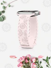 Correa de reloj con estampado de mariposa y girasol en relieve láser, suave y transpirable, para mujeres y hombres, compatible con Apple Watch de 38mm, 40mm, 41mm, 45mm, 44mm, 42mm, 46mm, 49mm, versátil para uso casual, fiesta, San Valentín, Año Nuevo, festivales, accesorio de repuesto - Piedra - Ver 10