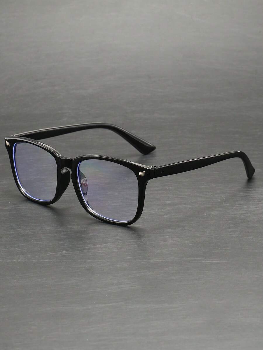 1pc Fashionable Unisex Square Frame Versatile Cute Eyeglasses - Black - View 1