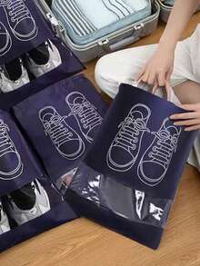 1个/5个/10个装无纺布鞋袋，防尘抽绳旅行便携鞋袋，大容量