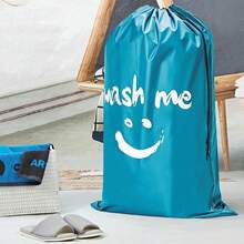 1pc/2pcs "Wash Me" Travel Laundry Bag, Dirty Clothes Storage Bag, Large Capacity Fits 4 Loads, Easy To Put In Laundry Basket - Multicolor - View 7