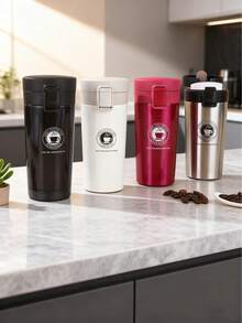 One-Touch Instant Temperature Retaining American-Style Bounce Lid Insulated Tumbler, Leak-Proof, Double-Wall Vacuum Sealed, Long-Lasting Temperature Retention, Designed For Efficient Professionals On The Go - Multicolor - View 7