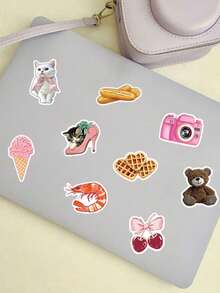 50pcs Aesthetic Pinterest Art Style Series Stickers, Suitable For Decorating Phone Cases, Storage Boxes, Computers, Helmets, Waterproof Stickers - Multicolor - View 11