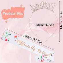 Retirement Sash And Headband Kit, Rose Gold Retirement Party Decorations For Women Events Party Supplies Favors - / - 查看 4