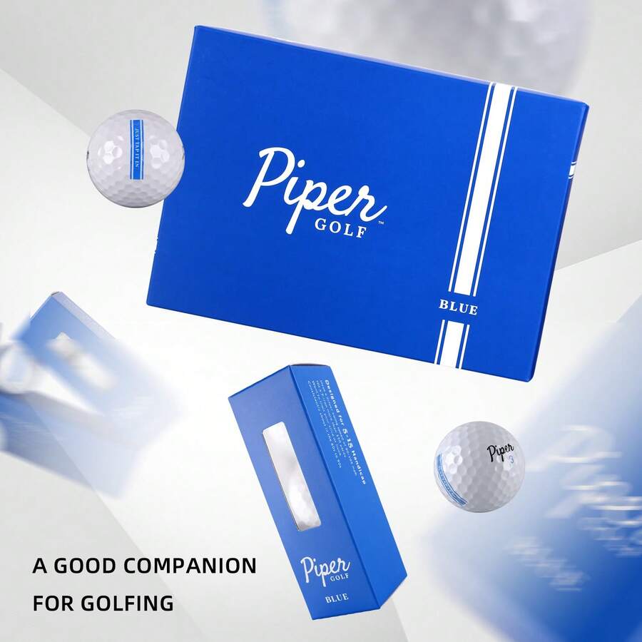 3-Layer Surlyn Golf Balls Conforming To USGA Standards, Enabling Longer And More Stable Shots, Blue Color Scheme